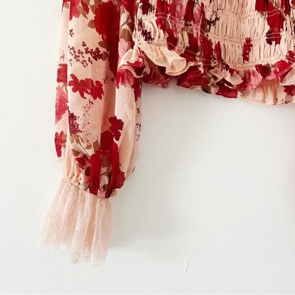 NWT Free People Daphne Blouse in Romantic Combo - XS - Picture 7 of 10